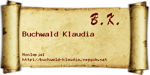 Buchwald Klaudia névjegykártya